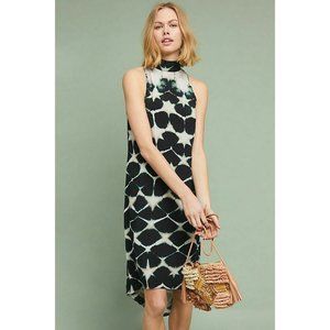 NWT Womens Size Small Laura Siegel Silk Clamp-Dye Sleeveless Turtleneck Dress